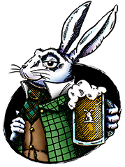 rabbit with beer